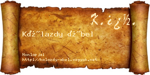 Kálazdy Ábel névjegykártya
