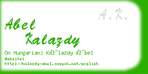 abel kalazdy business card